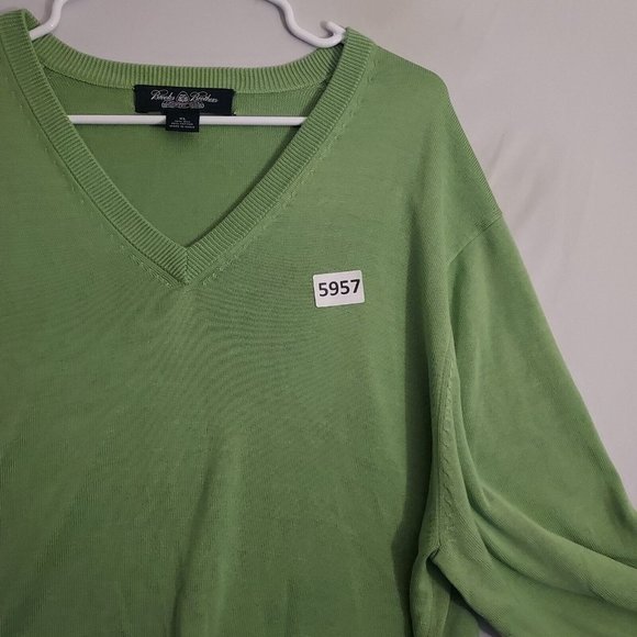 Brooks Brothers Sweater Mens Extra Large Silk Blend V Neck Country Club Green - Picture 8 of 8